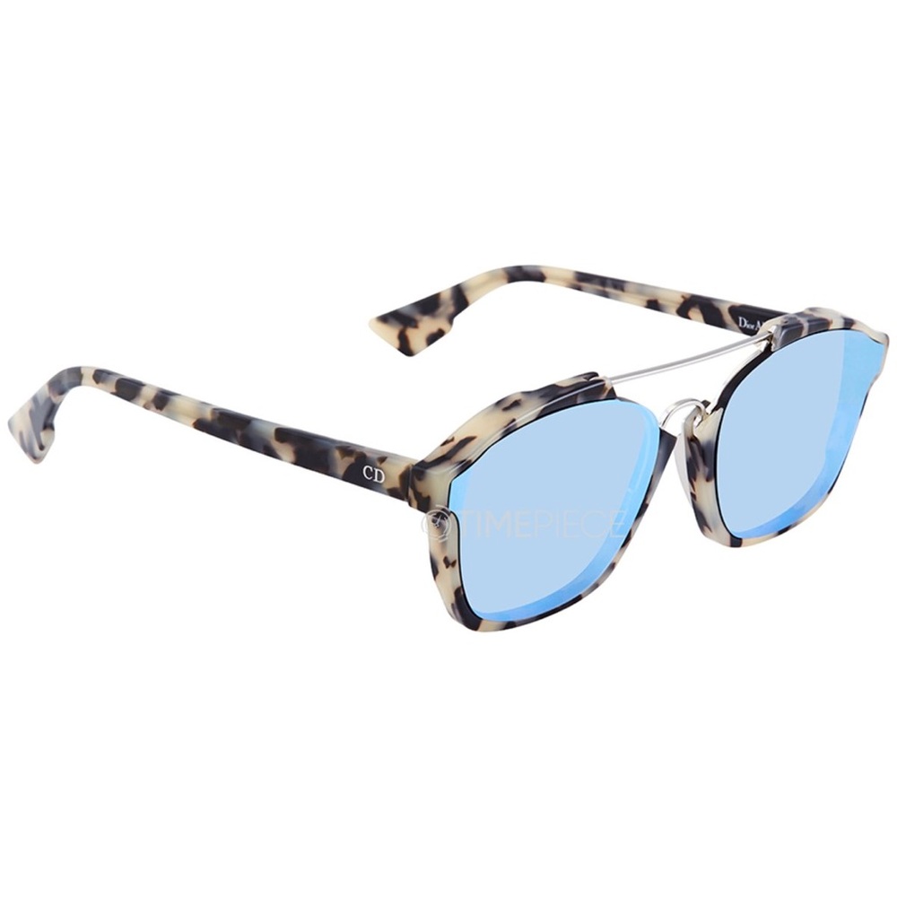 Dior Abstract Tortoise Shell Sunglasses with Mirrored Lenses